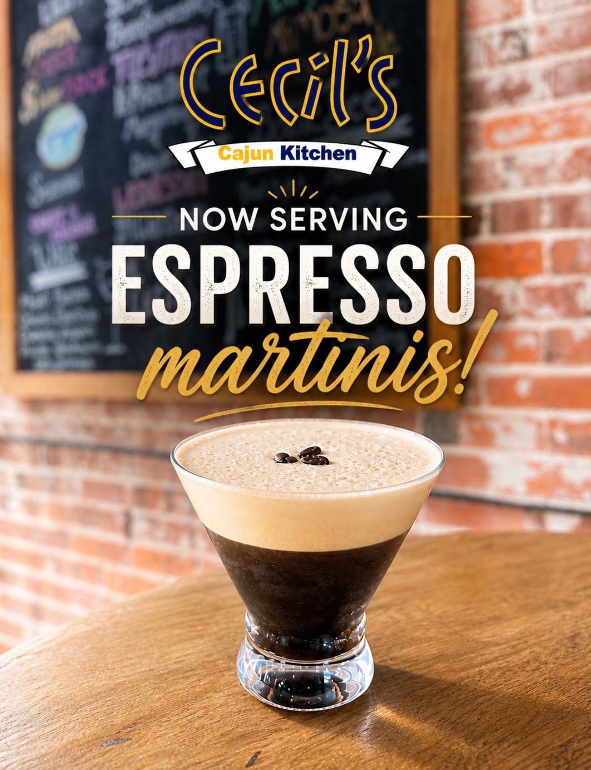 Cecil's Cajun Kitchen espresso martini